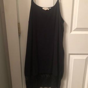 Black lace slip dress extender